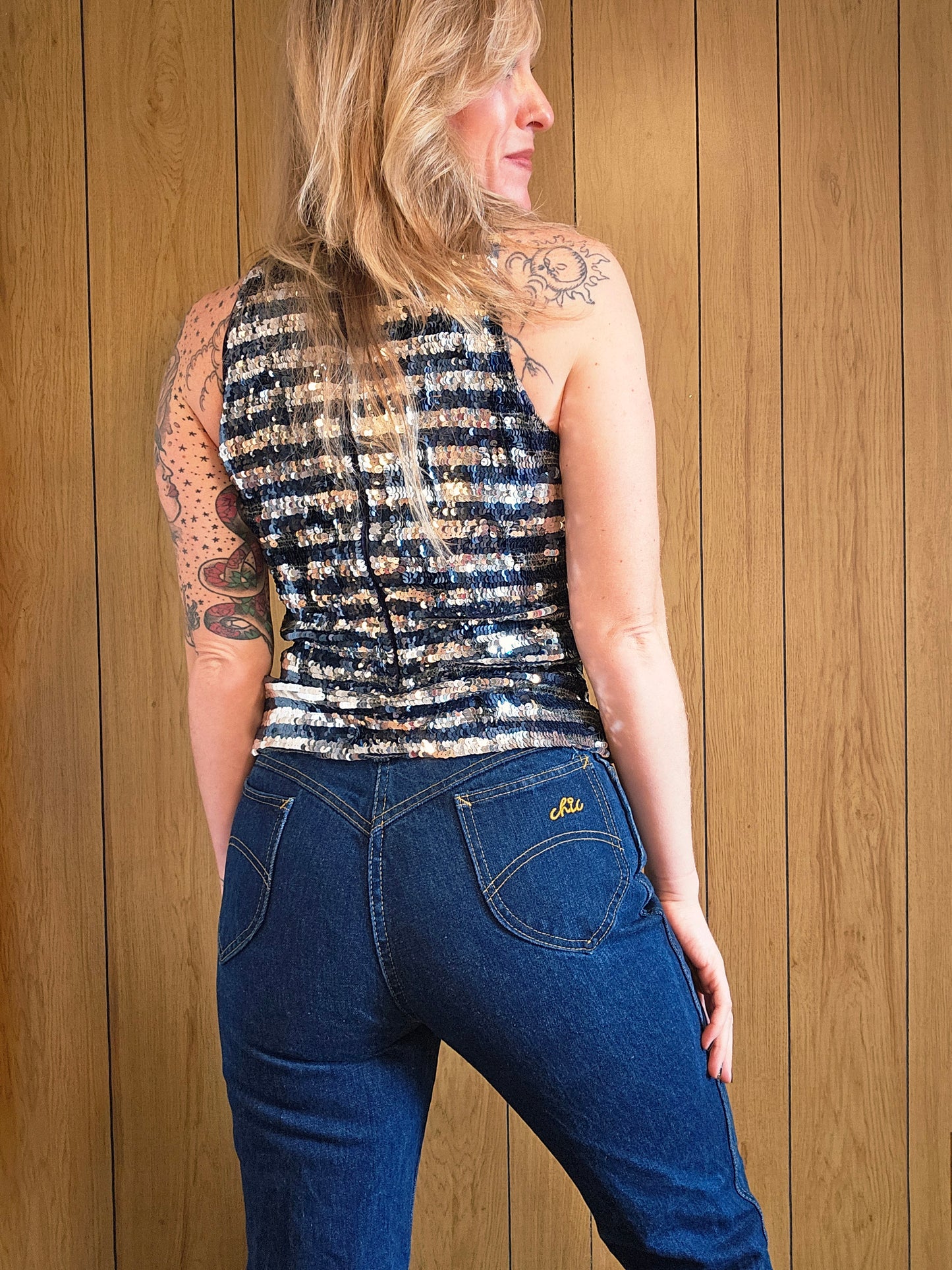 80s Modi Sequin Sleeveless Top (S/M)