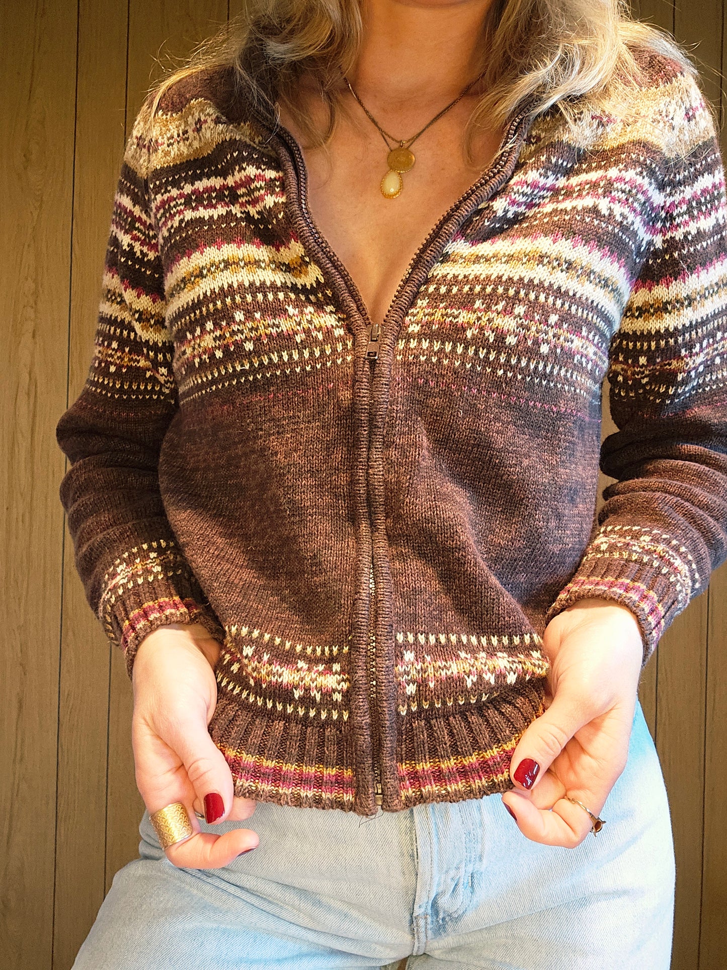 90s Full Zip Sweater (M)