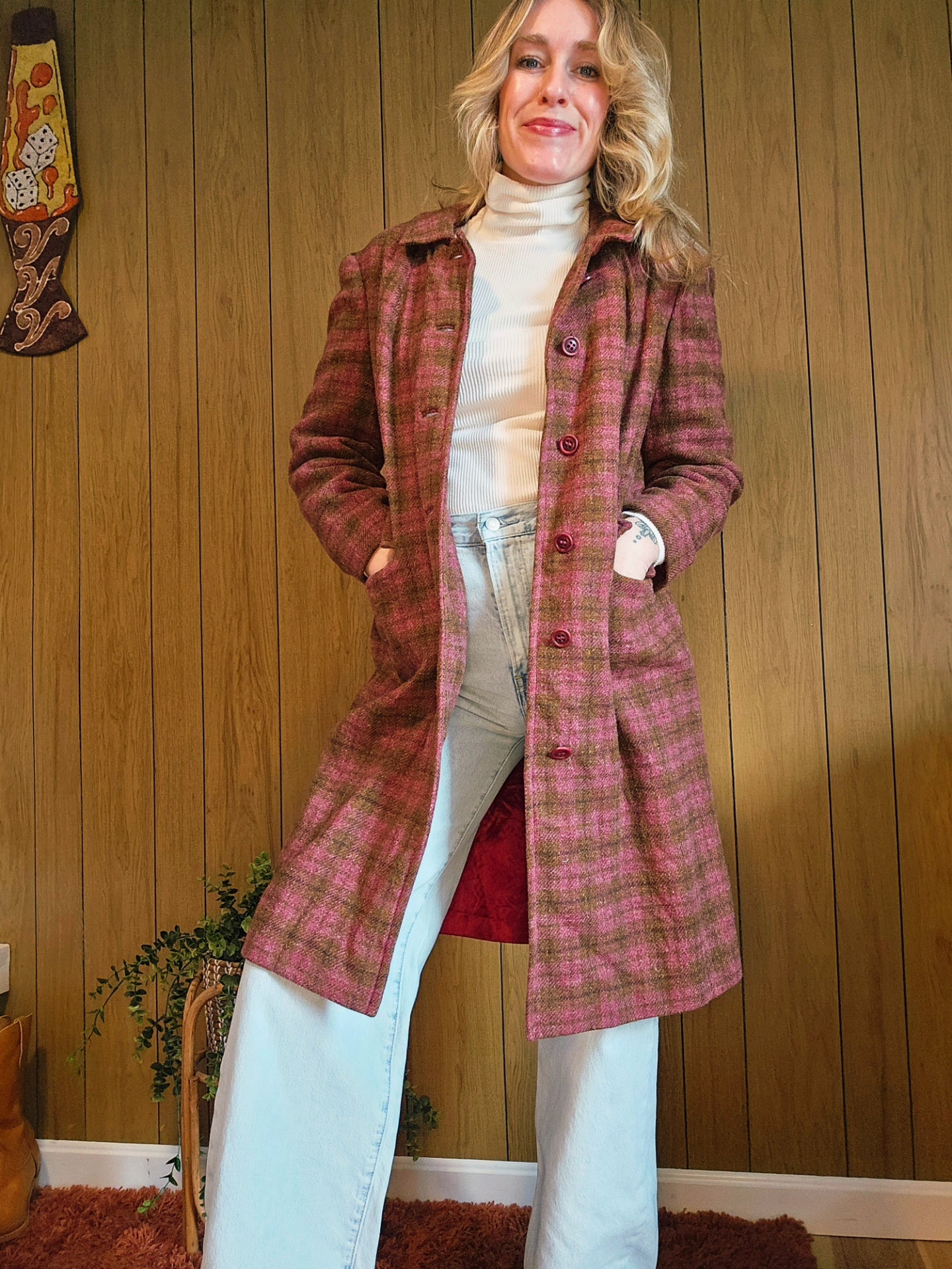 Wool Plaid Pendleton Coat (L)