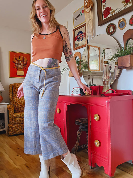 60s/70s Houndstooth Cropped Flares