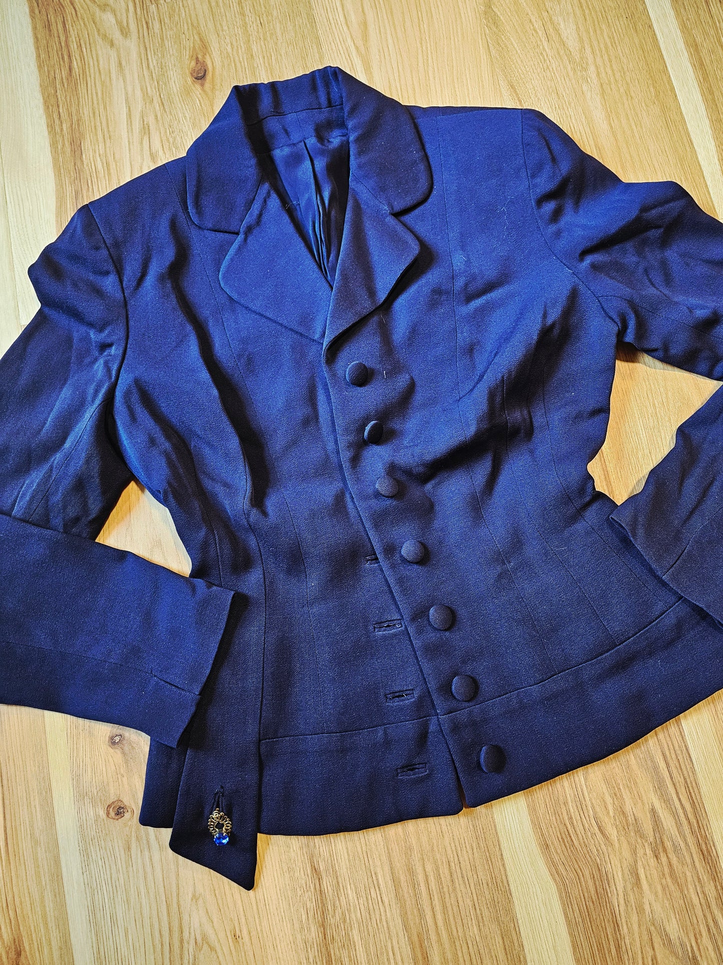 1950s Navy Blue Skirt Suit (XS/S)