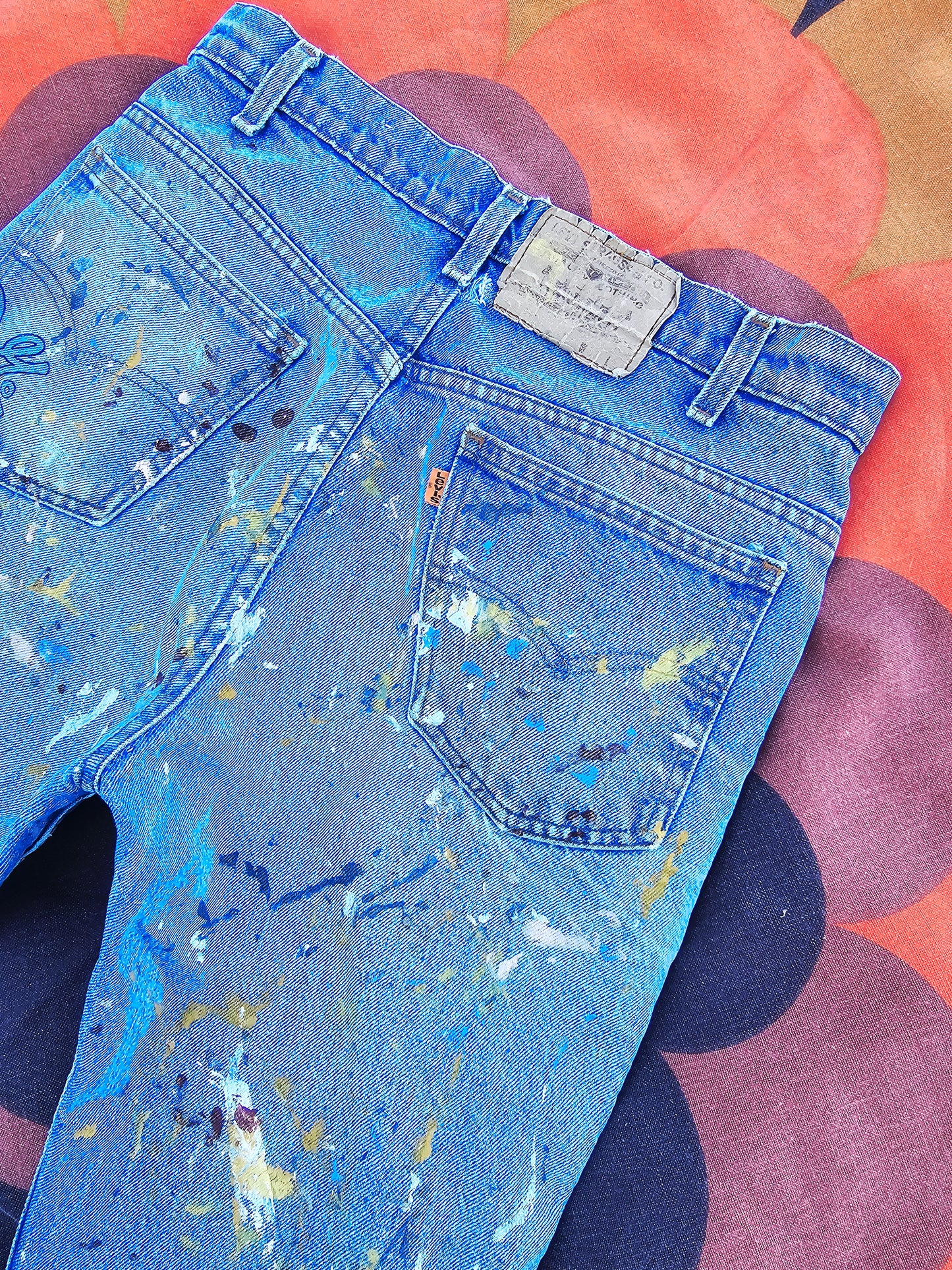 90s Levis Orange Tab Paint Spattered (S)