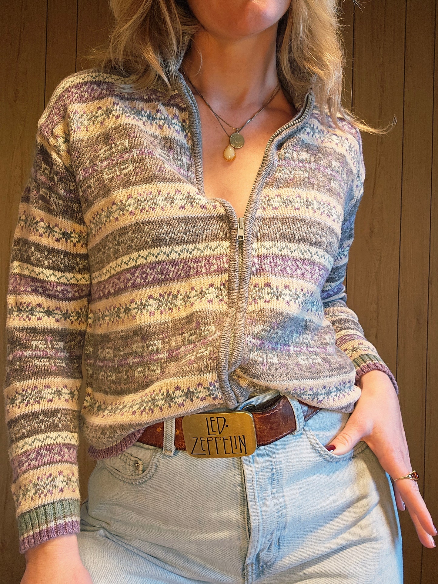 90s Full Zip Sweater (M)