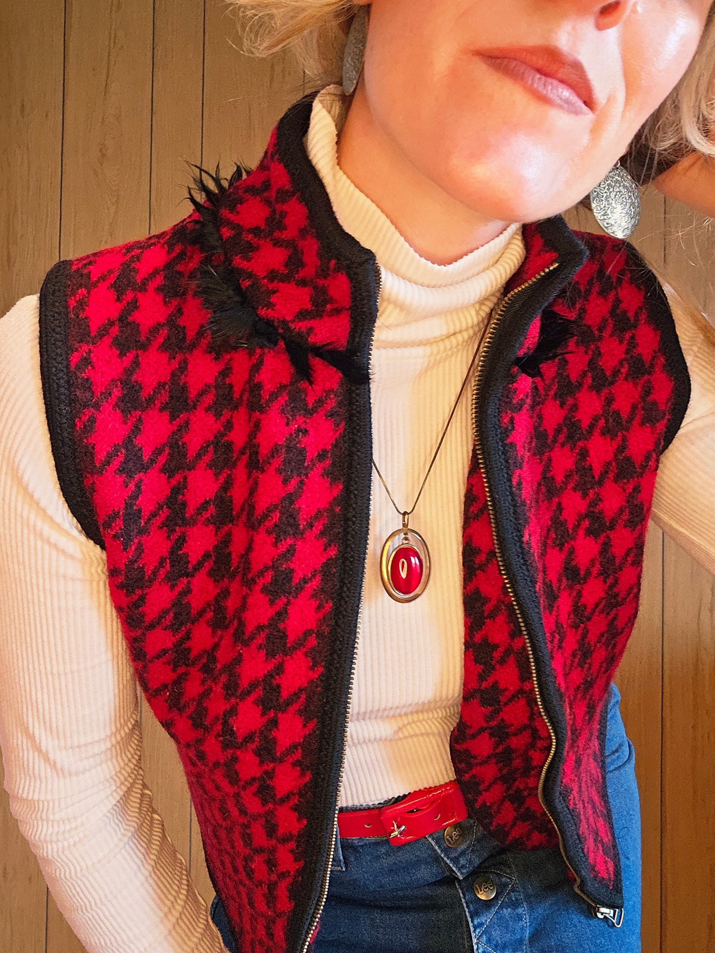 Vintage Houndstooth Vest (S)
