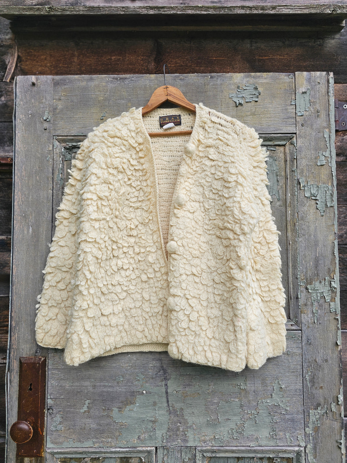 60s/70s Wool Knit Cardigan Sweater (L)