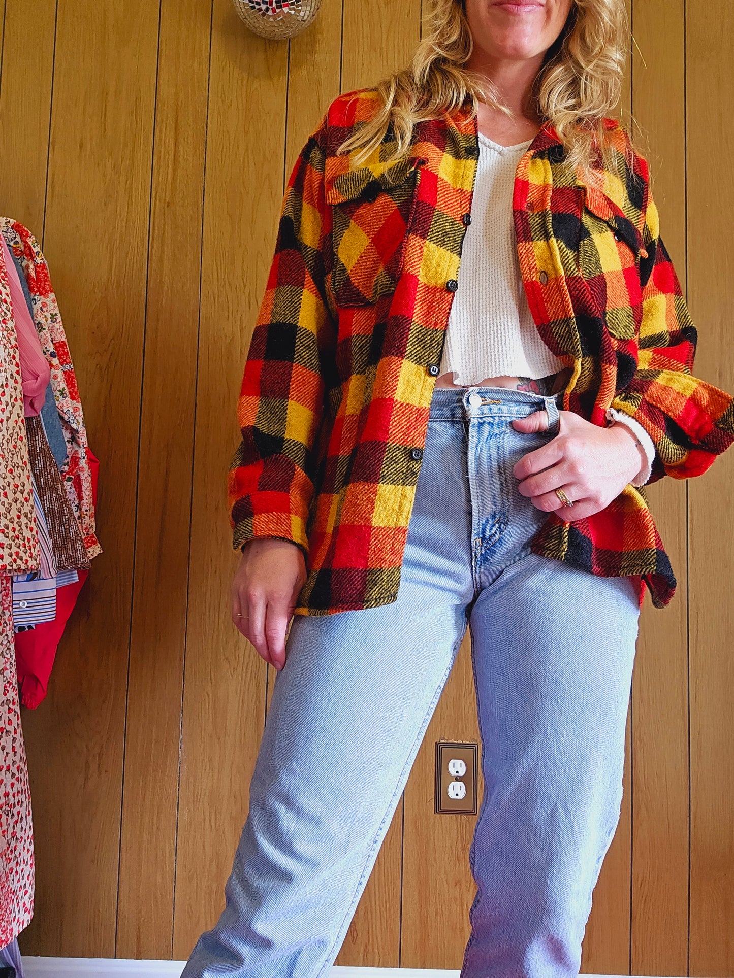 King Kole Wool Plaid Shirt (L)