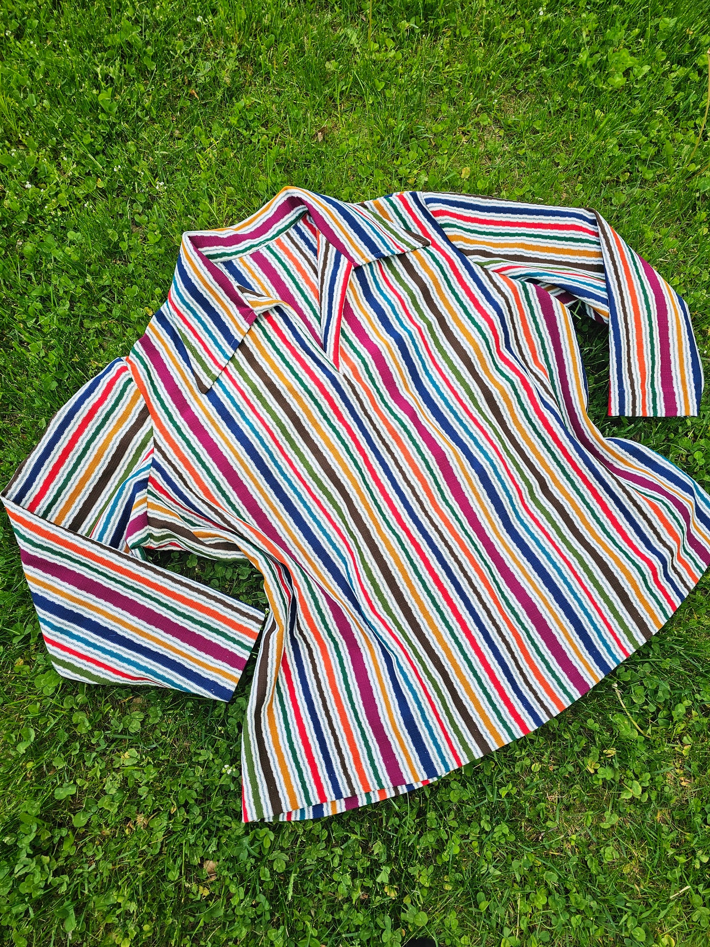 60s Colorful Striped Top (3X)