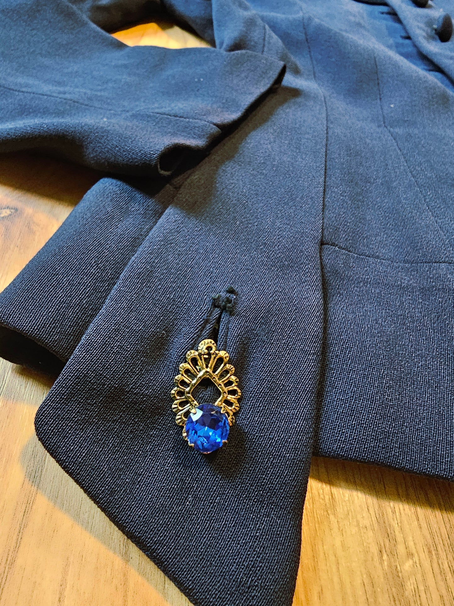 1950s Navy Blue Skirt Suit (XS/S)