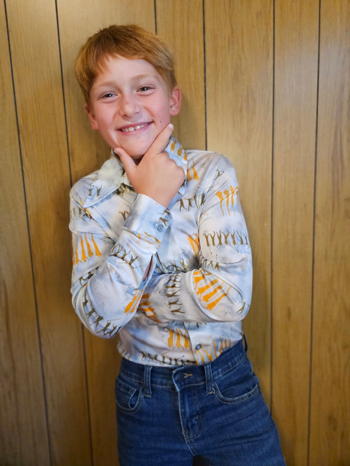 60s/70s Boys Youth California Styled Button Down (YM/L)