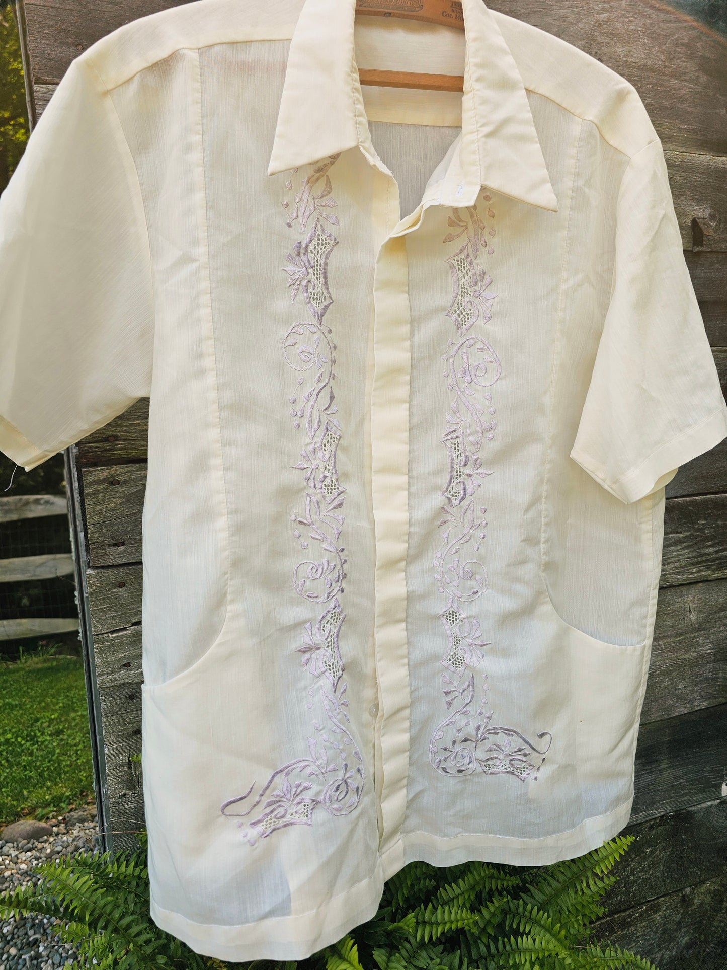 70s Guayabera Style Shirt (M/L)
