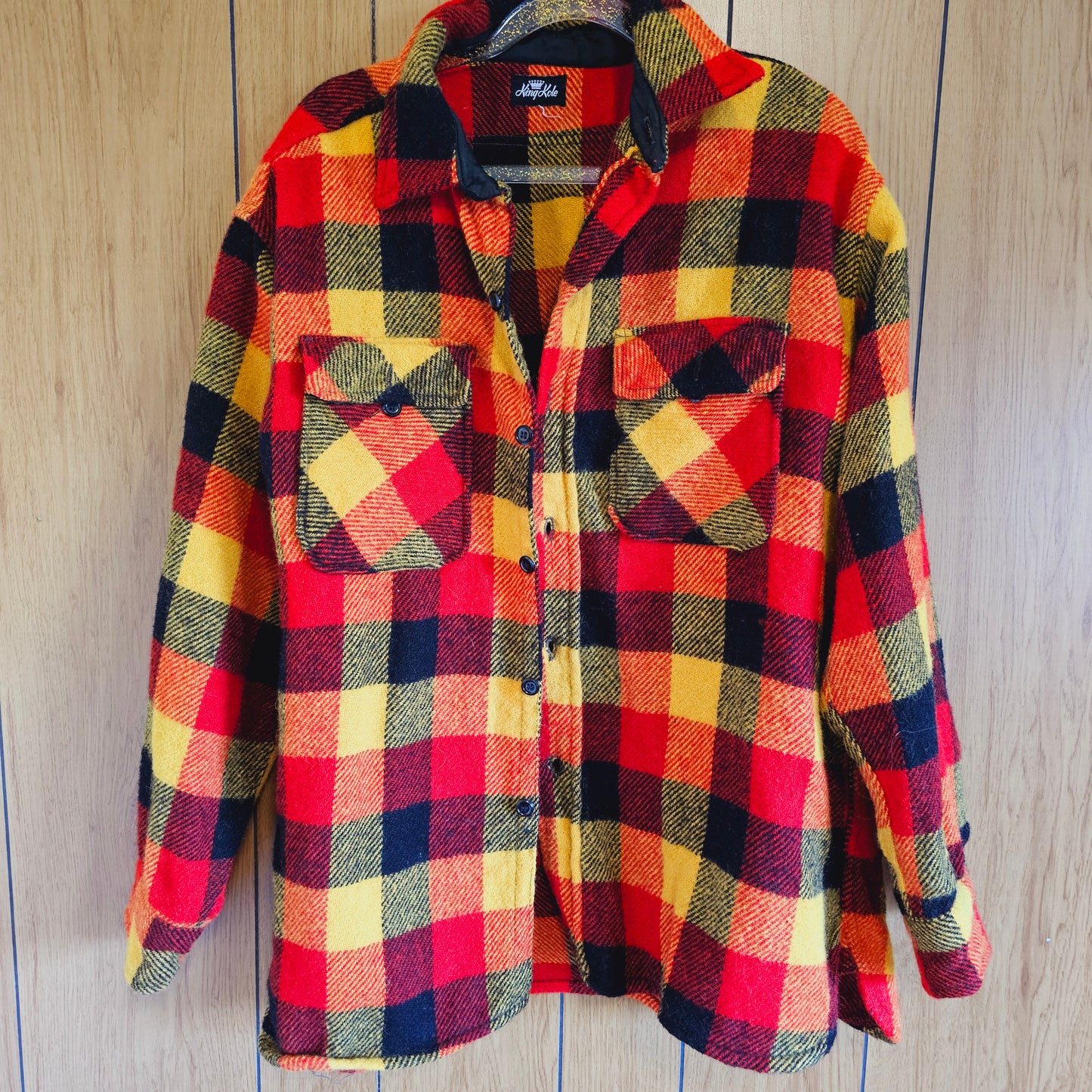 King Kole Wool Plaid Shirt (L)