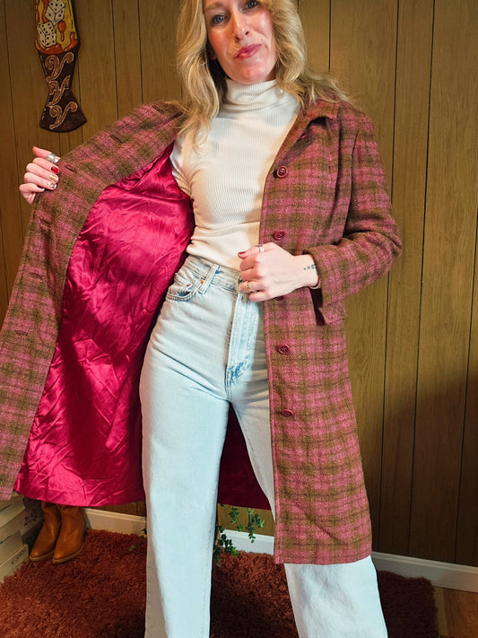 Wool Plaid Pendleton Coat (L)