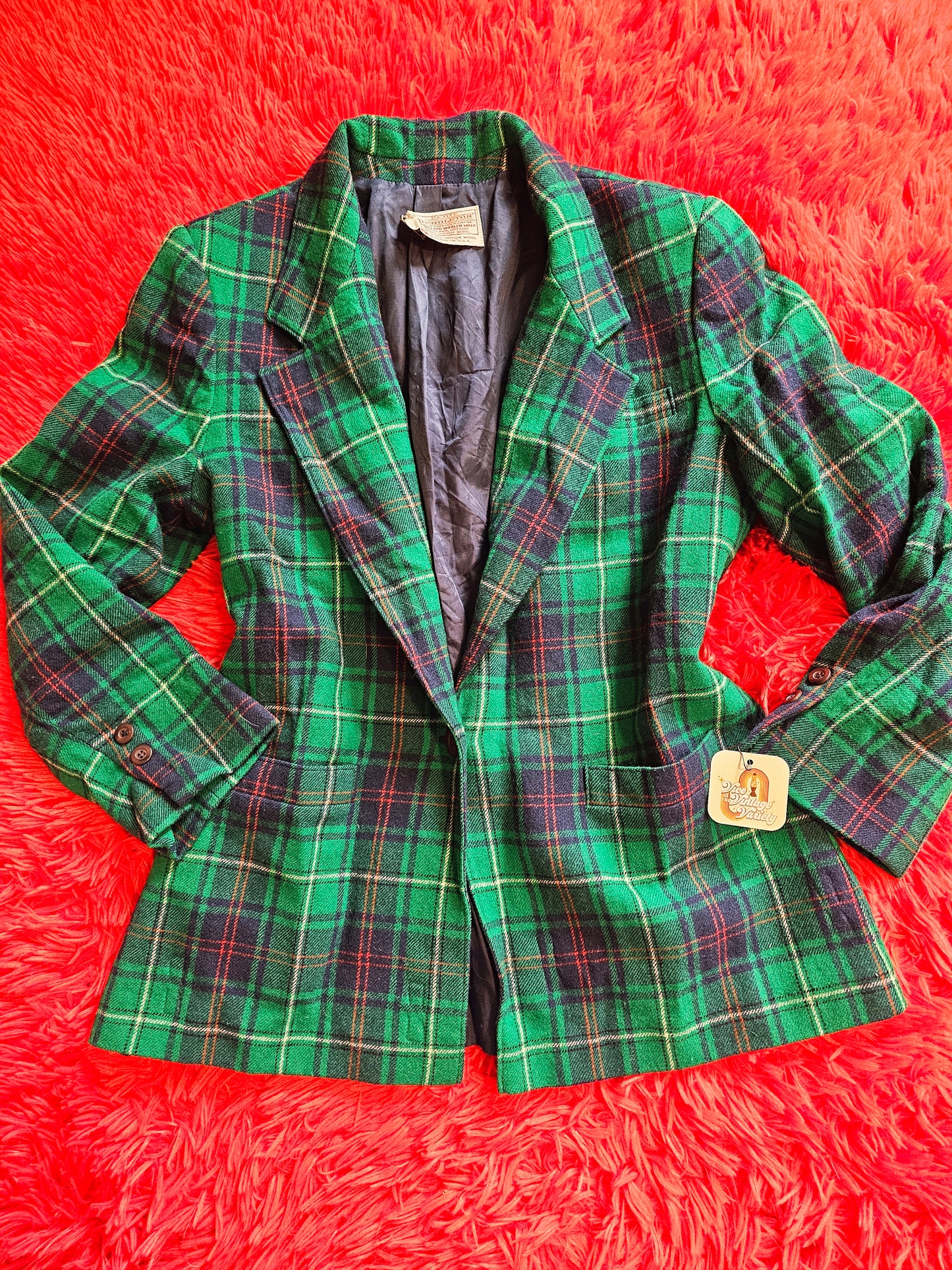 80s Plaid Pendleton Blazer (S/M)