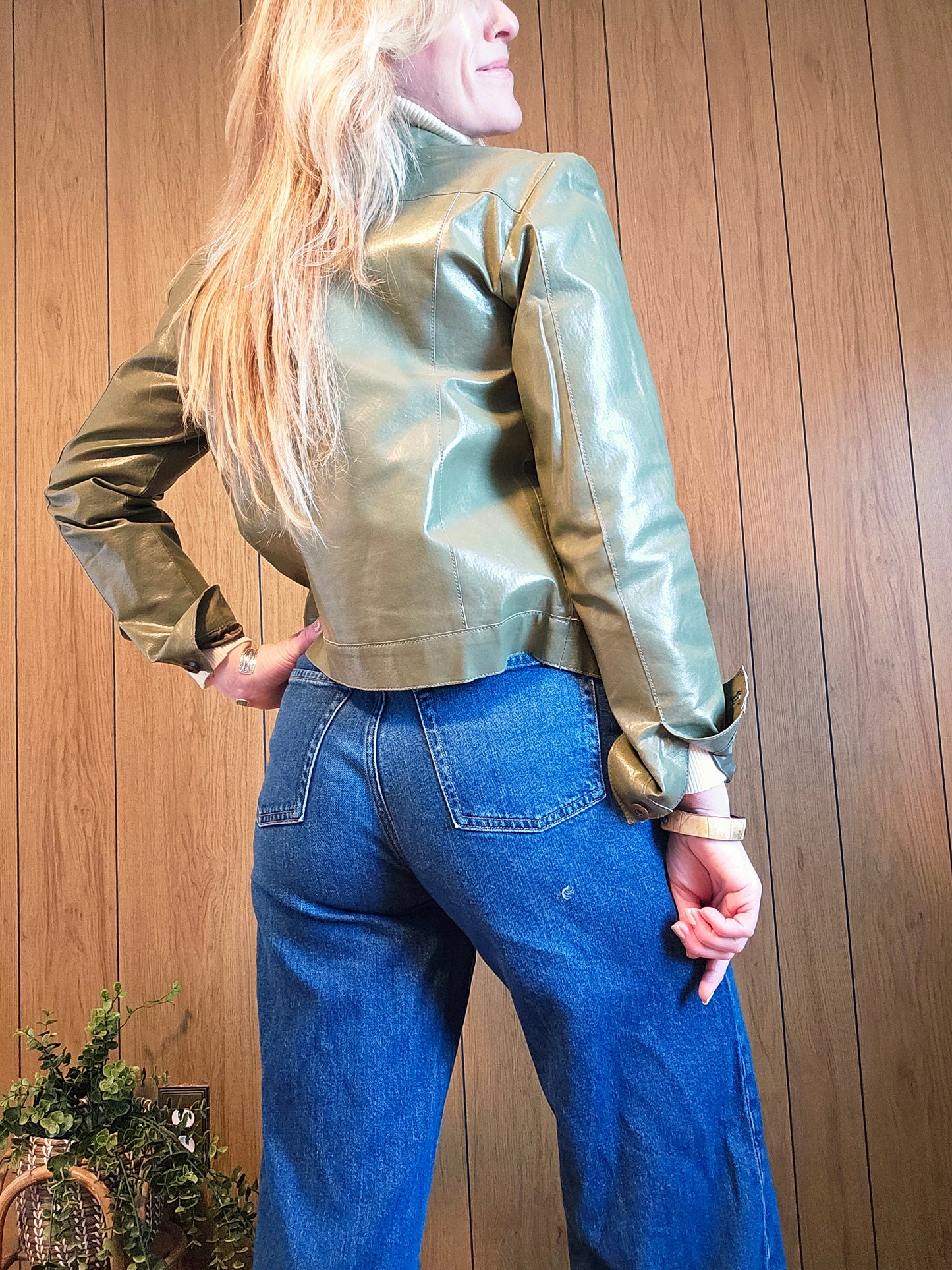 90s/Y2K Newport News Vegan Leather Jacket (M)