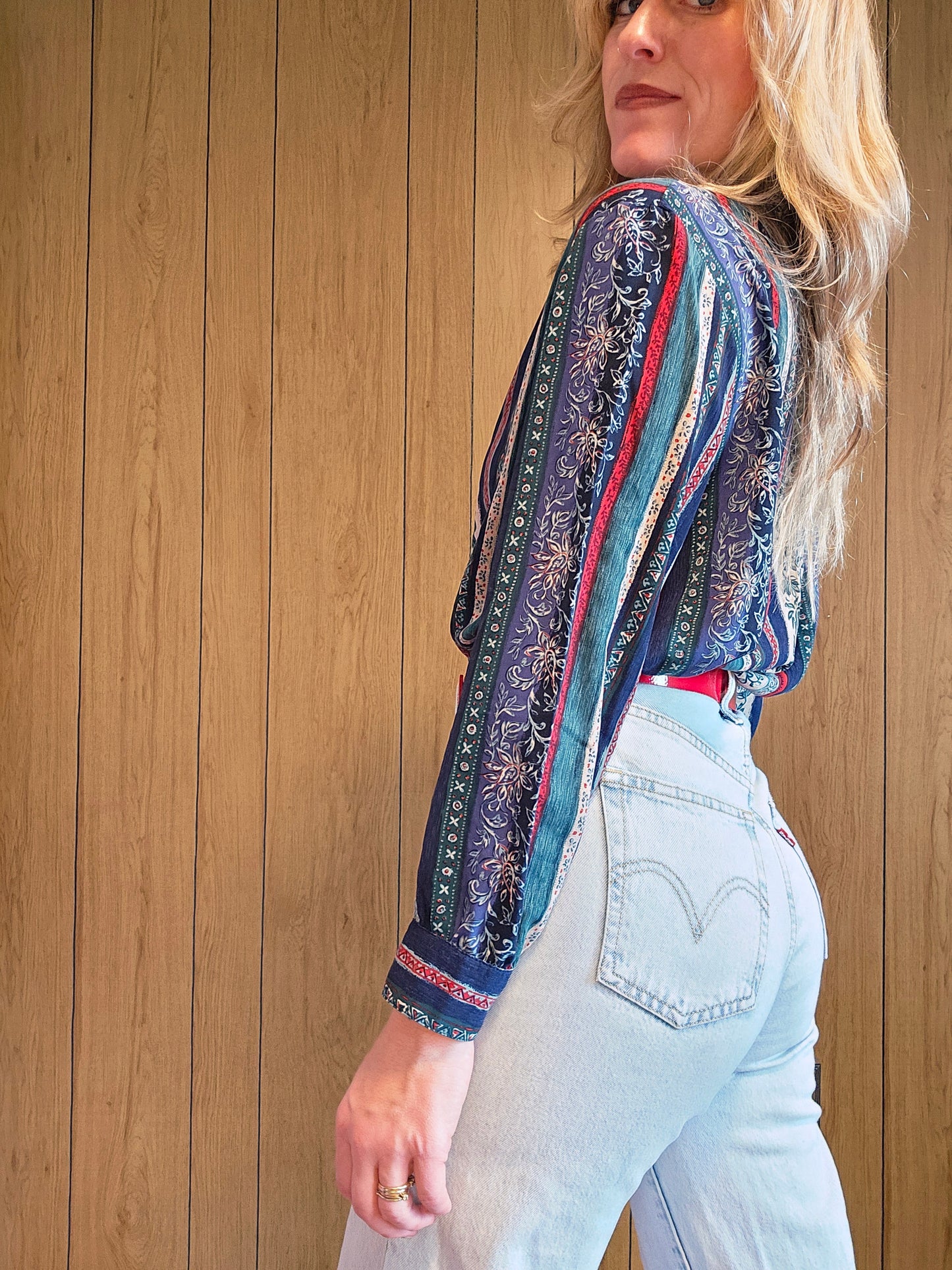 80s/90s TanJay Paisley Blouse (L)