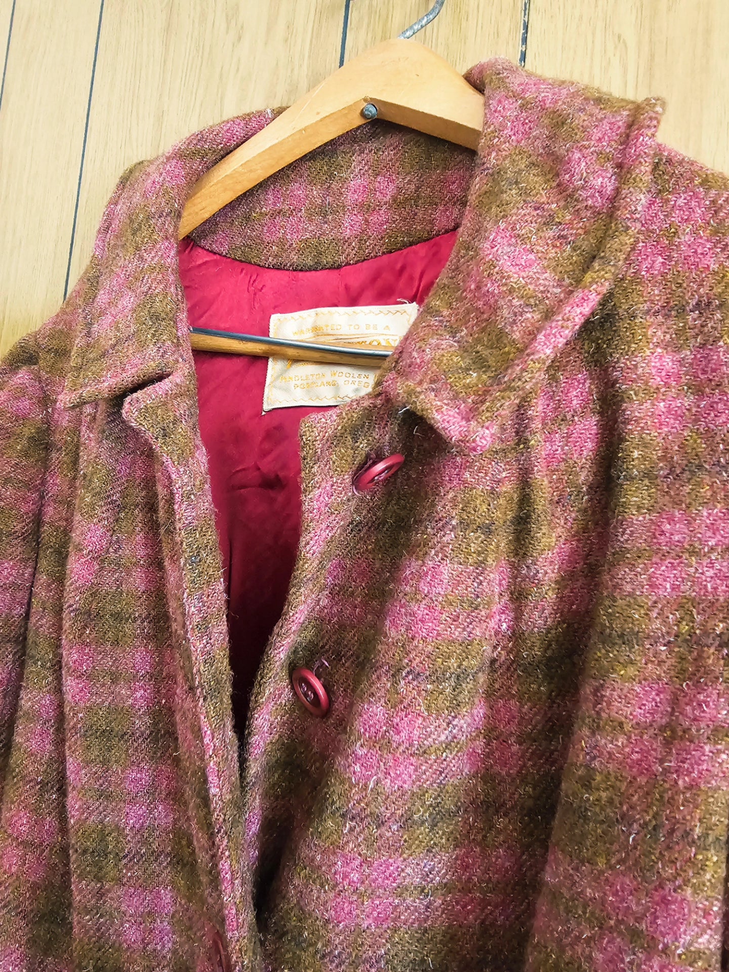 Wool Plaid Pendleton Coat (L)