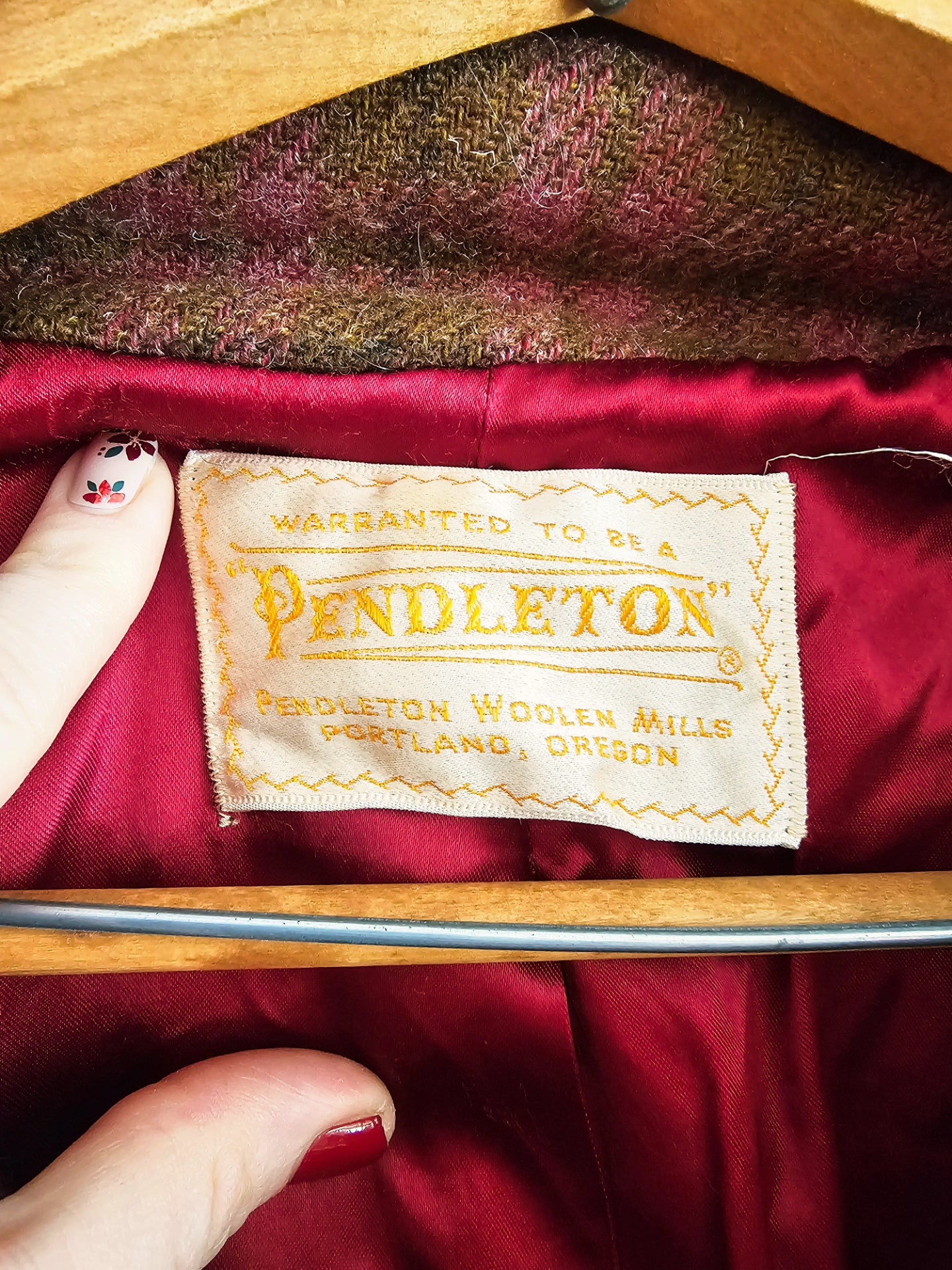 Wool Plaid Pendleton Coat (L)