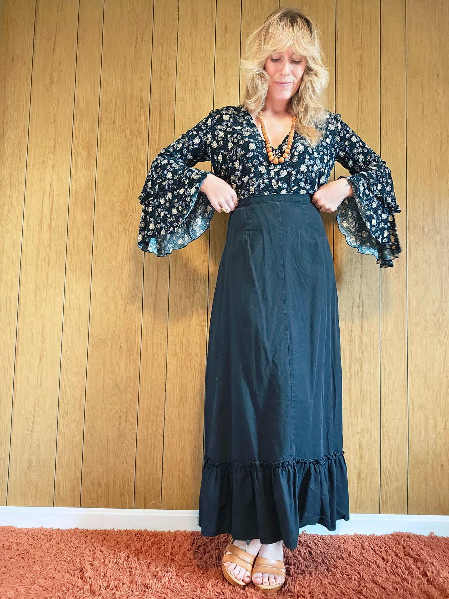 60s Maxi Ruffle Skirt (XS/S)