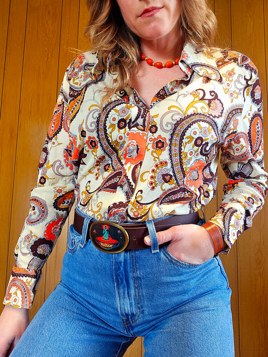 60s/70s Spiegel Paisley Top (M/L)
