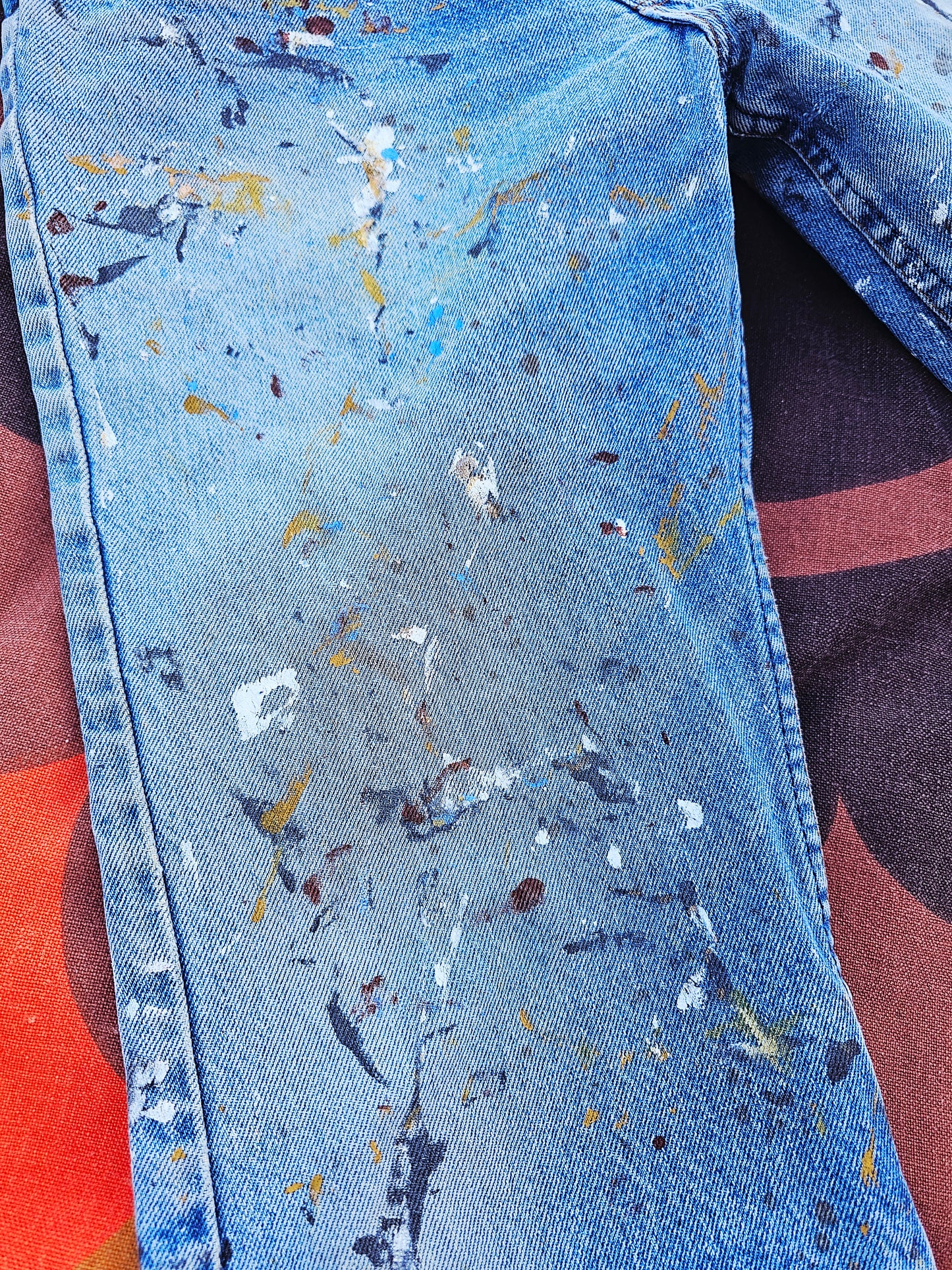 90s Levis Orange Tab Paint Spattered (S)