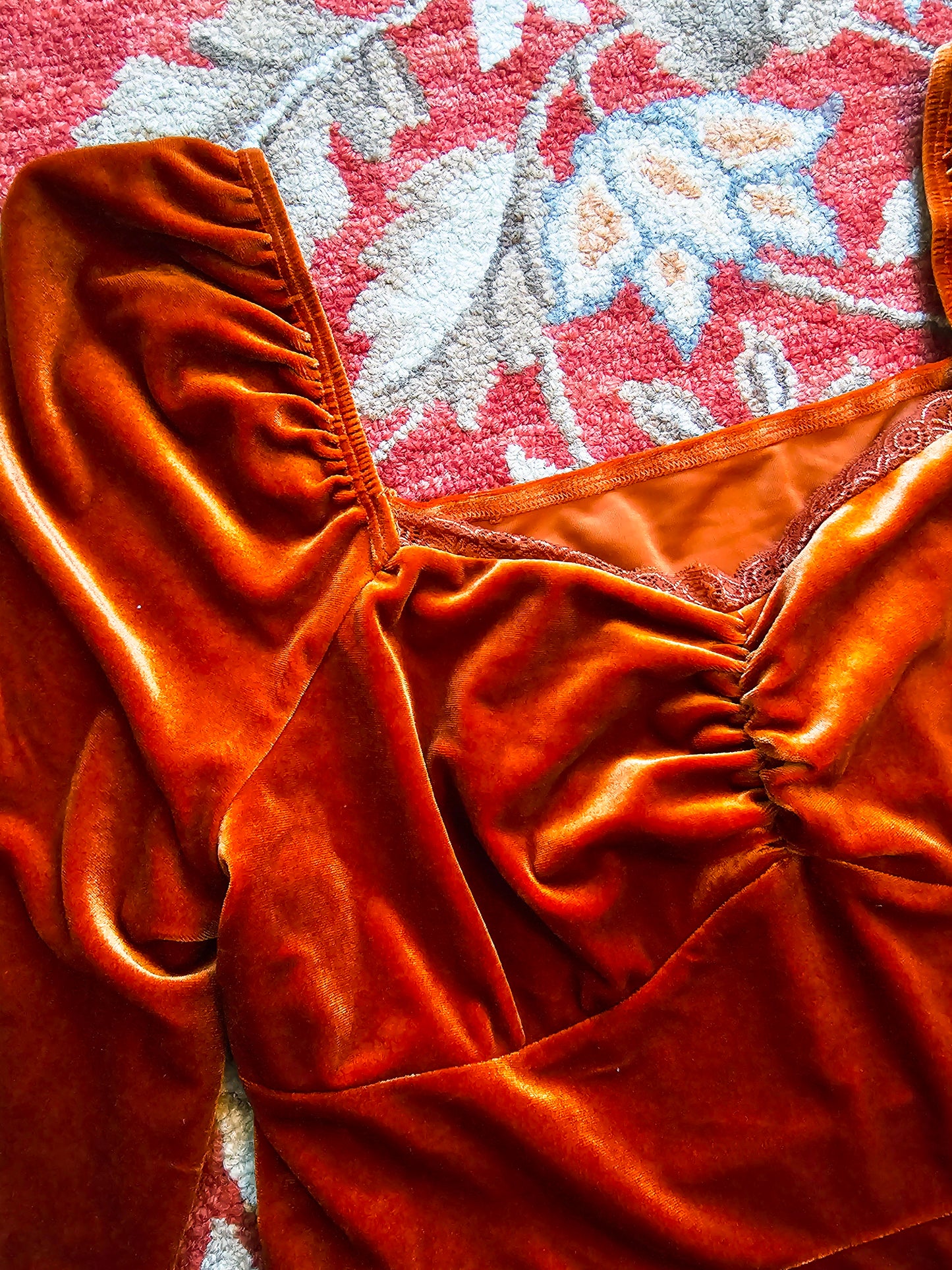 Y2K Velvety Rust Dress (XL)